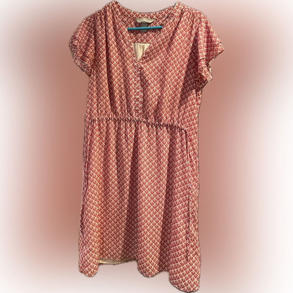 H&M Red Geometric Midi Dress